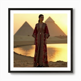 Egyptian Woman At Sunset 4 Art Print