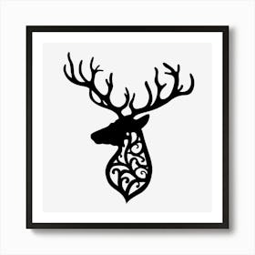 Deer silhouette Art Print