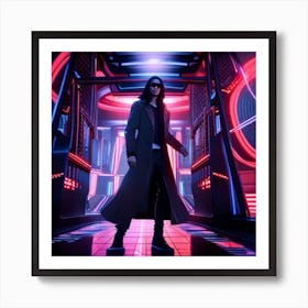 Cyberpunk meets matrix Art Print