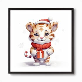 Christmas Tiger Art Print