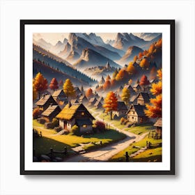 Village In The Mountains 12 Art Print