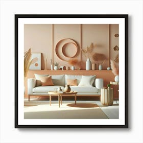 Pink Living Room Art Print