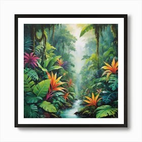 Tropical Jungle Art Print Paintings 7 Art Print