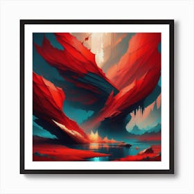 Red Abstract Expression Art Print