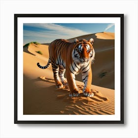 Tiger In The Desert Art Print