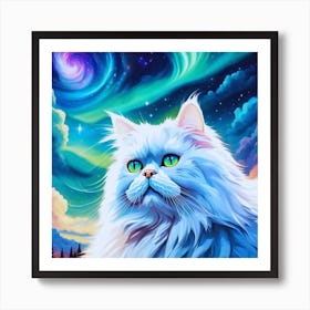 White Cat 2 Art Print