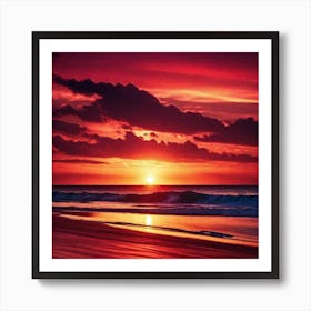 Sunset On The Beach 216 Art Print
