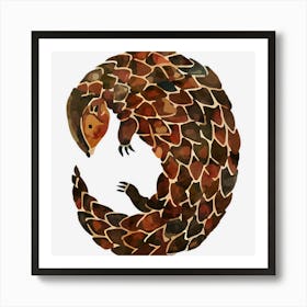 Pangolin Anteater Animal Endangered Species Gift Art Print