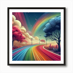 Rainbow road 2 Art Print