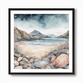 West Coast Seascape Scotland Scallop Beach Art Print