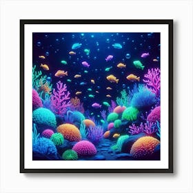 Coral Reef Wallpaper Art Print