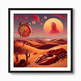 Lobster Dreams Dance Through Desert Sands 3 Art Print