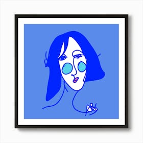 Blue Eyed Woman Art Print