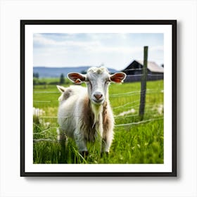 Grass Ecology Pasture Cattle Farmer Tour Tourism Country Rural Green Goat Farm Eco White (1) Art Print