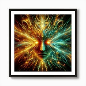 Telepathic Impressions: Evoking Mental Links Through Artistic Expression" Art Print