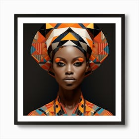 Geometric Senegalese Woman 01 Art Print