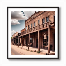 Western Town In Texas With Horses No People Mysterious (1) Art Print