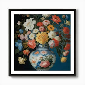 Beauty Of A Wanli Vase Overflowing Art Print