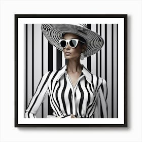 Woman In A Hat 1 Art Print