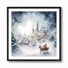 Ivory Illusions: Ethereal AI Winter Canvas Art Print