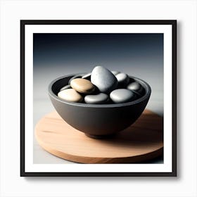 Pebbles In A Bowl 4 Art Print