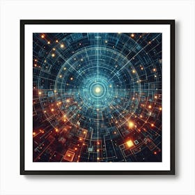 Abstract Digital Space Background Art Print