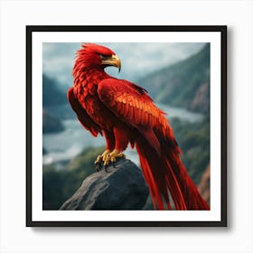Red Phoenix: Rebirth in Flame Art Print