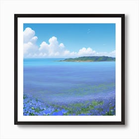 Blue Flowers 3 Art Print