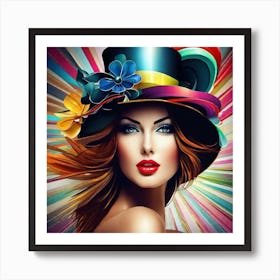 Girl In A Hat 5 Art Print