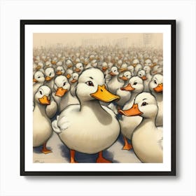 Flock Of Ducks 1 Art Print