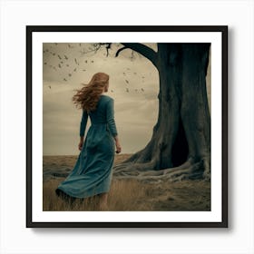 Woman In The Tree Art Print