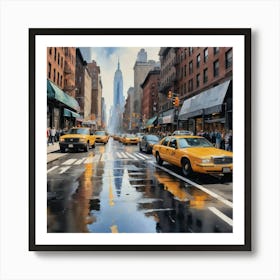 New York City Taxis Art Print