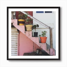 Stairs In Mexico Square Art Print