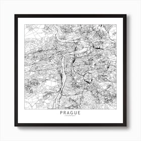 Prague Map Line Art Print