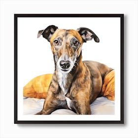 Brindle Greyhound relaxing Art Print