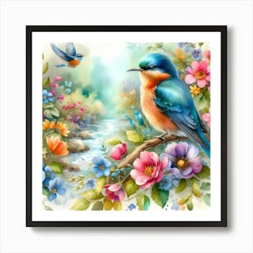 Bird In The Garden Art Print