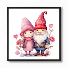 Gnome Couple Art Print