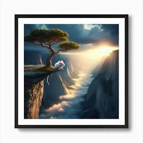 Mouse On Cliff 1 Art Print