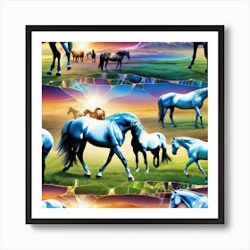 Horses In The Sky Art Print