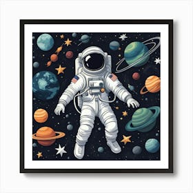 Astronaut In Space 10 Art Print