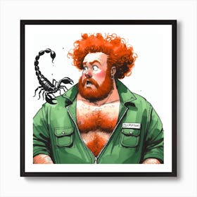 Ginger guy in shock Art Print
