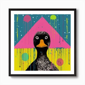 Geometric Colourful Duck 2 Art Print