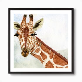 Giraffe Watercolor Painting Art Print