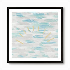 Watercolor Sun Rays Art Print