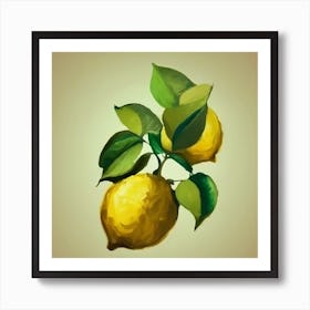 Lemons On A Branch Art Print