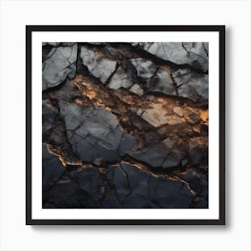 Cracked Rock Art Print