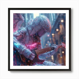 Angel Playing Guitar Art Print