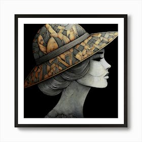 Girl In A Hat Art Print