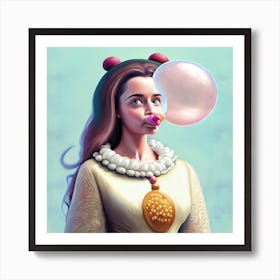 Woman Gum Art Print