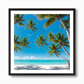 Palm Trees On The Beach 1 Art Print